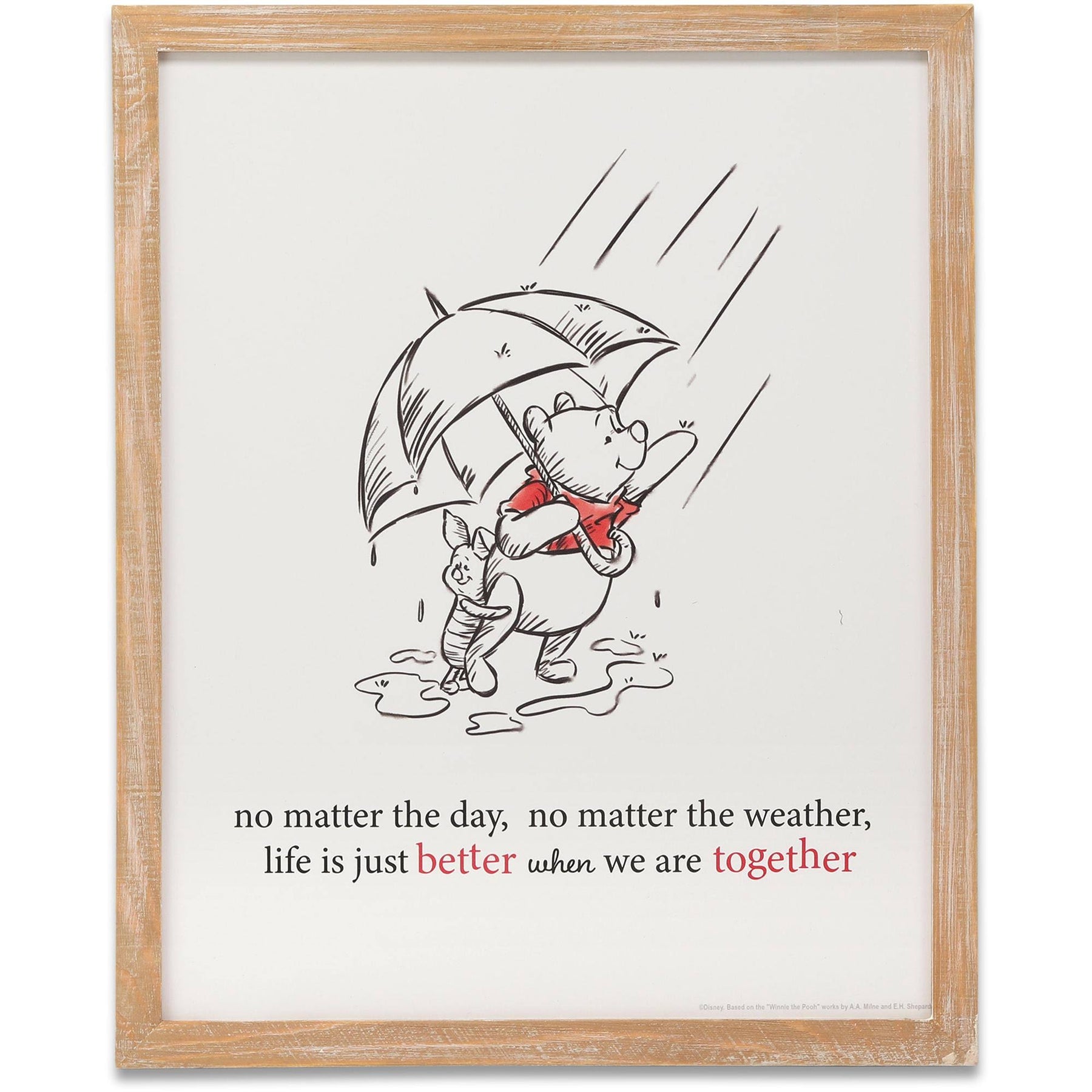 Open Road Brands Disney's Winnie The Pooh Better Together Wood Framed Wall Decor - One Size Fits All